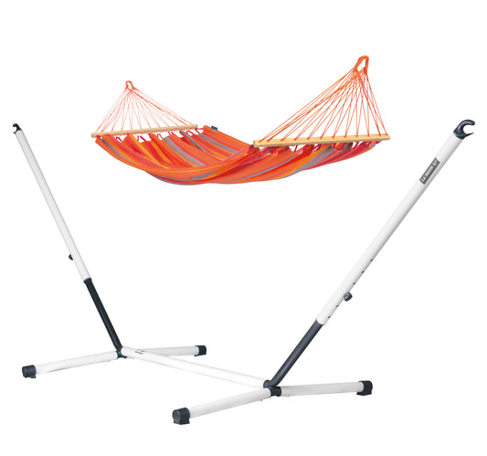 Nautico Outdoor Spreader Bar Toucan - Doppel-Stabhängematte Outdoor mit Gestell aus pulverbeschichtetem Stahl