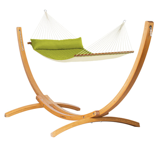 Maera Outdoor Spreader Bar Avocado - Kingsize-Stabhängematte Outdoor mit Gestell aus FSC®-zertifiziertem Eukalyptus